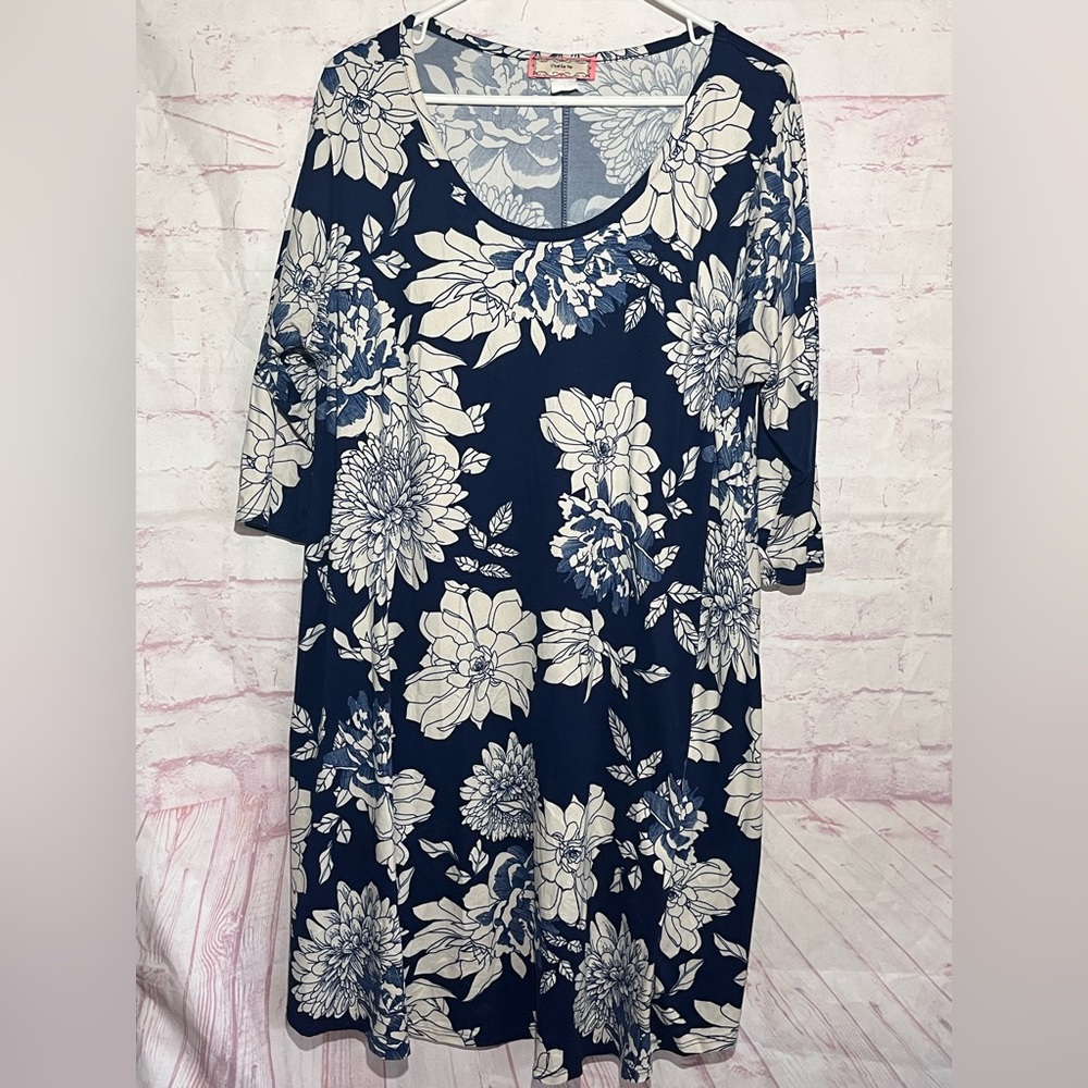 Blue and White Dress